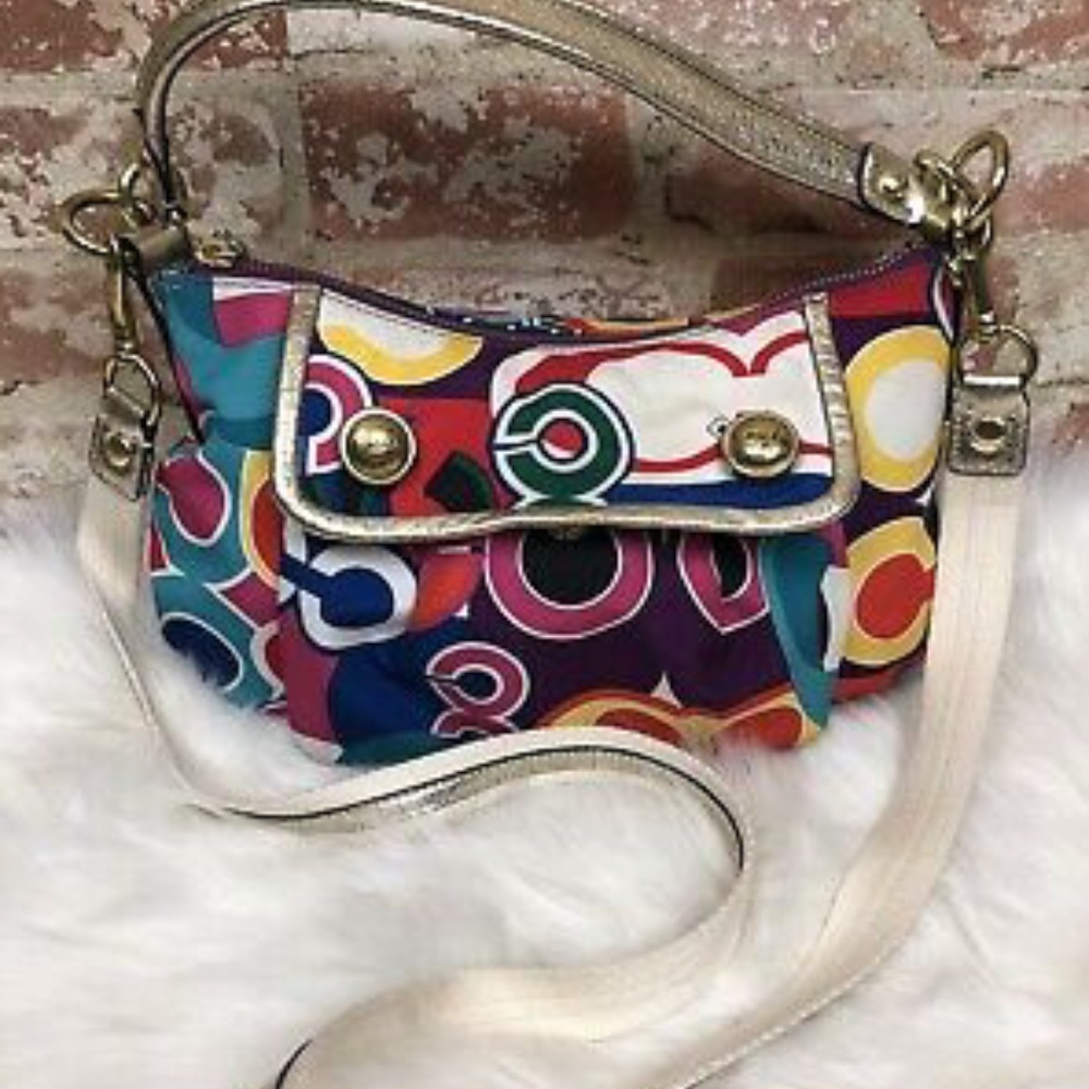 COACH Poppy Signature Sateen Groovy Crossbody